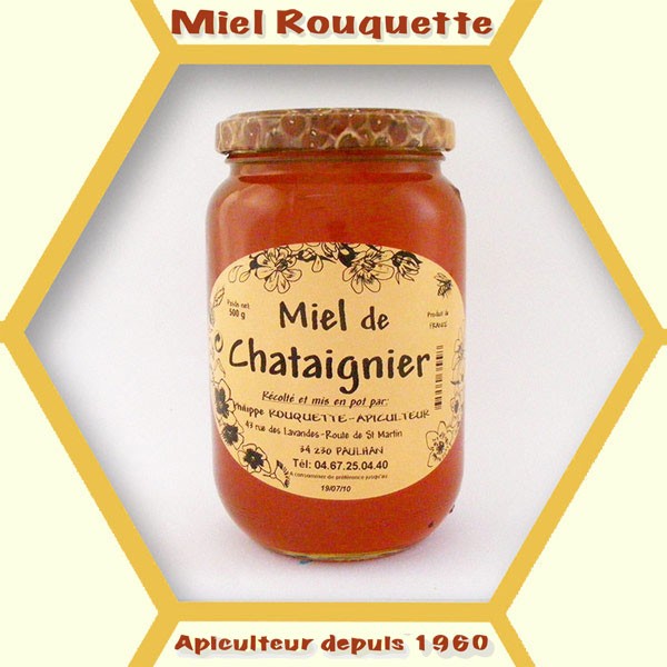 Miel de Châtaignier – 500 gr – Pétales de Miel